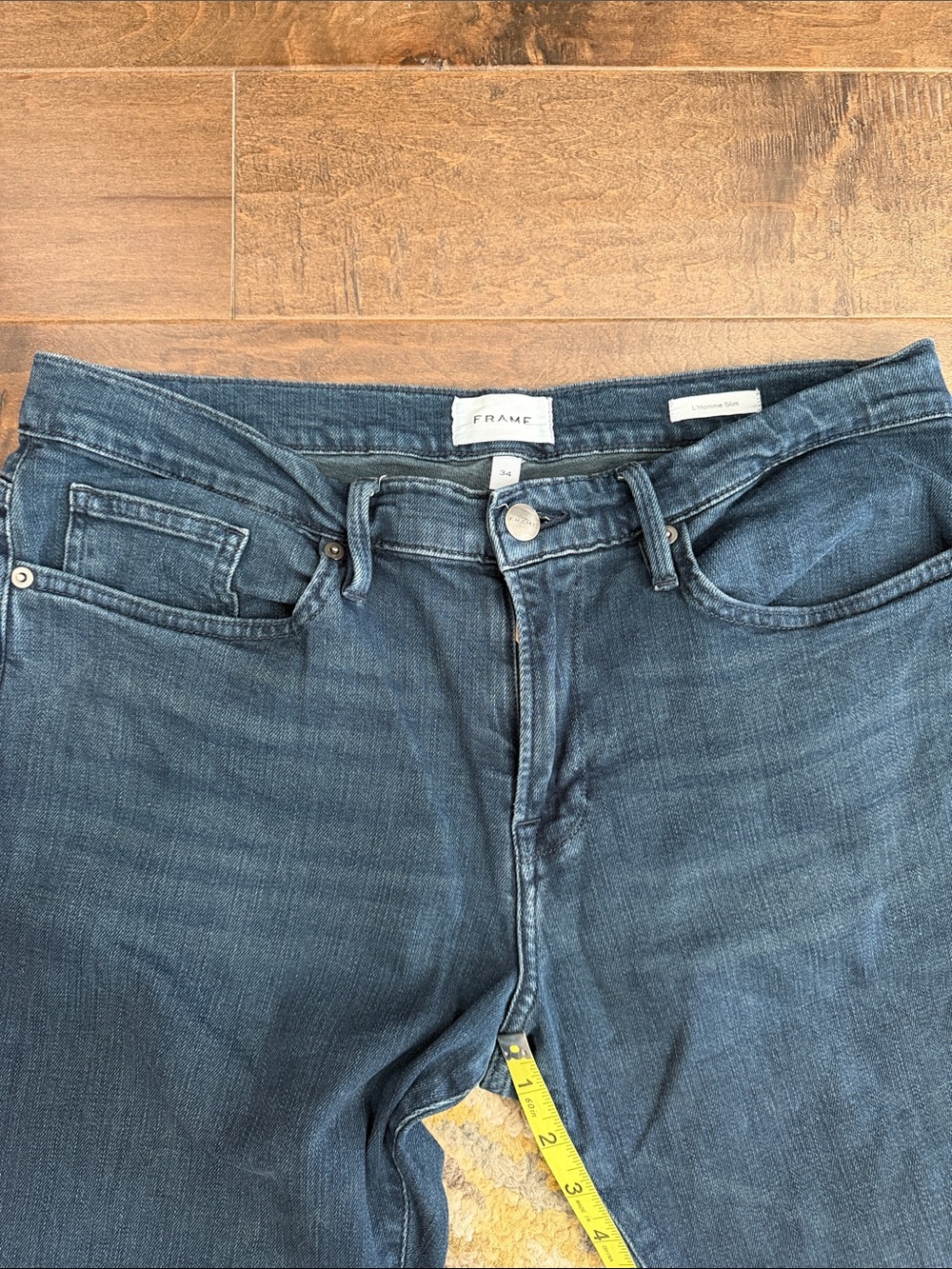 Frame Denim Men’s Slim Straight Jeans in Dark Blue